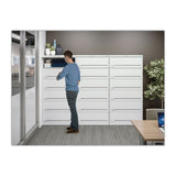 Tennsco Fixed Shelf Enclosed-Format Lateral File for End-Tab Folders, 7 Legal/Letter File Shelves, Light Gray, 36" x 16.5" x 87" (TNNFS371LLGY) Each