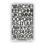 Chartpak® Press-On Vinyl Letters and Numbers, Self Adhesive, Black, 1"h, 88/Pack (CHA01030) Pack of 88