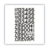 Chartpak® Press-On Vinyl Numbers, Self Adhesive, Black, 1"h, 44/Pack (CHA01130) Pack of 74
