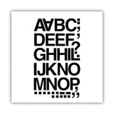 Chartpak® Press-On Vinyl Letters and Numbers, Self Adhesive, Black, 1.5"h, 37 Letters and Numbers (CHA01040) Pack of 45