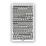 Chartpak® Press-On Vinyl Letters and Numbers, Self Adhesive, Black, 0.5"h, 201/Pack (CHA01010) Pack of 179