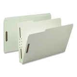 Smead™ Recycled Pressboard Fastener Folders, 3" Expansion, 2 Fasteners, Legal Size, Gray-Green Exterior, 25/Box (SMD20005) Box of 25