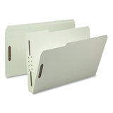 Smead™ Recycled Pressboard Fastener Folders, 2" Expansion, 2 Fasteners, Legal Size, Gray-Green Exterior, 25/Box (SMD20004) Box of 25