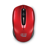 Adesso iMouse S50 Wireless Mini Mouse, 2.4 GHz Frequency/33 ft Wireless Range, Left/Right Hand Use, Red (ADEIMOUSES50R) Each