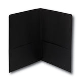 Smead™ Two-Pocket Folder, Textured Paper, 100-Sheet Capacity, 11 x 8.5, Black, 25/Box (SMD87853) 1 Pack of 25