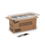 Dixie® Wrapped Tableware/Napkin Packets, Fork/Knife/Spoon/Napkin, Black, 250/Carton (DXECH56NSPC7)