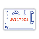 COSCO 2000PLUS® Model S 360 Two-Color Message Dater, 1.75 x 1, "Paid," Self-Inking, Blue/Red (COS011033) Each