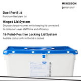 McKesson Prevent® Pharmaceutical Waste Container White Base 13-1/2 H X 17-3/10 W X 13 L Inch Vertical Entry 8 Gallon (1011862_CS) 9/CS