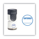 ACCUSTAMP® Pre-Inked Round Stamp, ENTERED, 0.63" dia, Blue (COS035656) Each