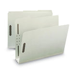 Smead™ Recycled Pressboard Fastener Folders, 3" Expansion, 2 Fasteners, Letter Size, Gray-Green Exterior, 25/Box (SMD15005) Box of 25