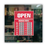 COSCO Business Hours Sign Kit, 15 x 19, Red (COS098072) Each