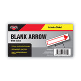 COSCO Stake Sign, 6 x 17, Blank White with Printed Red Arrow (COS098056) Each