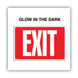 COSCO Glow-in-the-Dark Safety Sign, Exit, 12 x 8, Red (COS098052) Each