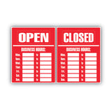 COSCO Business Hours Sign Kit, 15 x 19, Red (COS098072) Each