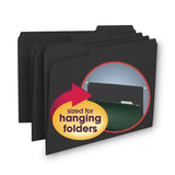 Smead™ Interior File Folders, 1/3-Cut Tabs: Assorted, Letter Size, 0.75" Expansion, Black/Gray, 100/Box (SMD10243) Box of 100