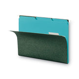 Smead™ Interior File Folders, 1/3-Cut Tabs: Assorted, Letter Size, 0.75" Expansion, Aqua, 100/Box (SMD10235) Box of 100