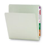 Smead™ Extra-Heavy Recycled Pressboard End Tab Folders, Straight Tabs, Letter Size, 1" Expansion, Gray-Green, 25/Box (SMD26200) Box of 25