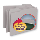 Smead™ Interior File Folders, 1/3-Cut Tabs: Assorted, Letter Size, 0.75" Expansion, Gray, 100/Box (SMD10251) Box of 100
