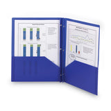 Smead™ Poly Two-Pocket Folder with Fasteners, 180-Sheet Capacity, 11 x 8.5, Blue, 25/Box (SMD87726) Box of 25