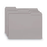 Smead™ Interior File Folders, 1/3-Cut Tabs: Assorted, Letter Size, 0.75" Expansion, Gray, 100/Box (SMD10251) Box of 100