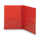 Smead™ Poly Two-Pocket Folder with Fasteners, 180-Sheet Capacity, 11 x 8.5, Red, 25/Box (SMD87727) Box of 25