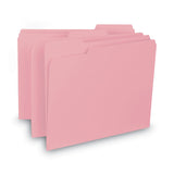Smead™ Interior File Folders, 1/3-Cut Tabs: Assorted, Letter Size, 0.75" Expansion, Pink, 100/Box (SMD10263) Box of 100