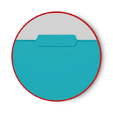 Smead™ Interior File Folders, 1/3-Cut Tabs: Assorted, Letter Size, 0.75" Expansion, Aqua, 100/Box (SMD10235) Box of 100