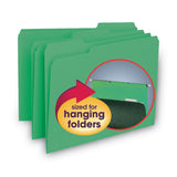 Smead™ Interior File Folders, 1/3-Cut Tabs: Assorted, Letter Size, 0.75" Expansion, Green, 100/Box (SMD10247) Box of 100