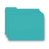 Smead™ Interior File Folders, 1/3-Cut Tabs: Assorted, Letter Size, 0.75" Expansion, Aqua, 100/Box (SMD10235) Box of 100