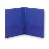 Smead™ Poly Two-Pocket Folder with Fasteners, 180-Sheet Capacity, 11 x 8.5, Blue, 25/Box (SMD87726) Box of 25