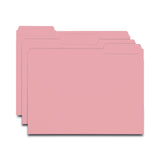 Smead™ Interior File Folders, 1/3-Cut Tabs: Assorted, Letter Size, 0.75" Expansion, Pink, 100/Box (SMD10263) Box of 100