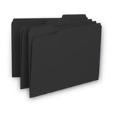 Smead™ Interior File Folders, 1/3-Cut Tabs: Assorted, Letter Size, 0.75" Expansion, Black/Gray, 100/Box (SMD10243) Box of 100