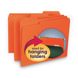 Smead™ Interior File Folders, 1/3-Cut Tabs: Assorted, Letter Size, 0.75" Expansion, Orange, 100/Box (SMD10259) Box of 100