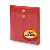 Smead™ Poly String and Button Interoffice Envelopes, Open-End (Vertical), 9.75 x 11.63, Transparent Red, 5/Pack (SMD89547) Pack of 5 Envelopes
