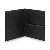 Smead™ Poly Two-Pocket Folder with Snap Closure Security Pocket, 100-Sheet Capacity, 11 x 8.5, Black, 5/Pack (SMD87700) Pack of 5