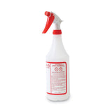 Boardwalk® Trigger Spray Bottle, 32 oz, Clear/Red, HDPE, 3/Pack (BWK03010) Pack of 3