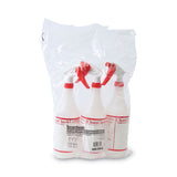 Boardwalk® Trigger Spray Bottle, 32 oz, Clear/Red, HDPE, 3/Pack (BWK03010) Pack of 3
