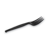 Dixie® Individually Wrapped Heavyweight Forks, Polypropylene, Black, 1,000/Carton (DXEPFH53C) Case of 1000