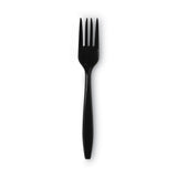 Dixie® Individually Wrapped Heavyweight Forks, Polypropylene, Black, 1,000/Carton (DXEPFH53C) Case of 1000