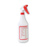 Boardwalk® Trigger Spray Bottle, 32 oz, Clear/Red, HDPE, 3/Pack (BWK03010) Pack of 3