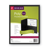 Smead™ Poly Two-Pocket Folder with Snap Closure Security Pocket, 100-Sheet Capacity, 11 x 8.5, Black, 5/Pack (SMD87700) Pack of 5