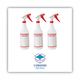 Boardwalk® Trigger Spray Bottle, 32 oz, Clear/Red, HDPE, 3/Pack (BWK03010) Pack of 3