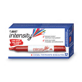 BIC® Intensity Low Odor Chisel Tip Dry Erase Marker, Extra-Broad Bullet Tip, Red, Dozen (BICGDEM11RD) Box of 12
