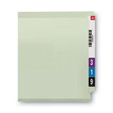 Smead™ End Tab Pressboard Classification Folders, Two SafeSHIELD Coated Fasteners, 3" Expansion, Letter Size, Gray-Green, 25/Box (SMD34725) Box of 25