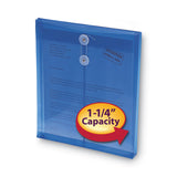 Smead™ Poly String and Button Interoffice Envelopes, Open-End (Vertical), 9.75 x 11.63, Transparent Blue, 5/Pack (SMD89542) Pack of 5 Envelopes