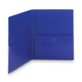 Smead™ Poly Two-Pocket Folder with Security Pocket, 11 x 8 1/2, Blue, 5/Pack (SMD87701) Pack of 5