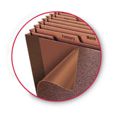Smead™ TUFF Expanding Open-Top Stadium File, 12 Sections, 1/12-Cut Tabs, Legal Size, Redrope (SMD70490) Each