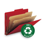 Smead™ Recycled Pressboard Classification Folders, 2" Expansion, 2 Dividers, 6 Fasteners, Letter Size, Bright Red, 10/Box (SMD14061) Box of 10