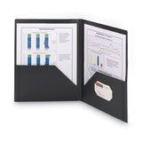 Smead™ Frame View Poly Two-Pocket Folder, 100-Sheet Capacity, 11 x 8.5, Clear/Black, 5/Pack (SMD87705) Pack of 5