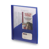 Smead™ Clear Front Poly Report Cover, Double-Prong Fastener, 0.5" Capacity, 8.5 x 11, Clear/Blue, 5/Pack (SMD86011) Pack of 5